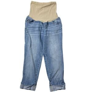 Indigo Blue Light Denim Full Panel Capri Materntiy size small Y2K CAPRI JEANS